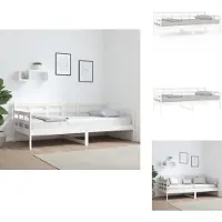 vidaXL Lit de jour blanc pin massif 90x190 cm - Lits et Sommiers
