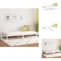 vidaXL Lit de jour blanc 90x200 cm Pin massif - Lits et sommiers