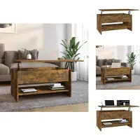 vidaXL Table basse chêne fumé 80x50x40 cm Bois composite - Tables basses