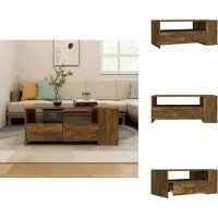 vidaXL Table basse chêne fumé 102x55x42 cm Bois composite - Tables basses