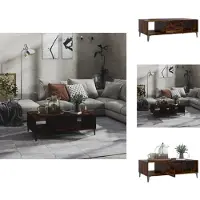 vidaXL Table basse chêne fumé 103,5x60x35 cm Bois composite - Tables basses