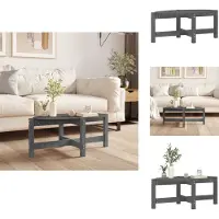 vidaXL Table basse Gris 87x48x35 cm Pin massif - Tables basses