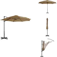 vidaXL Parasol ampli avec mât en aluminium Taupe 300 cm - Parasols & ombrelles