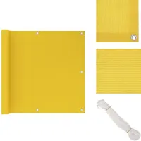 vidaXL Pare-vue balcon Jaune 90x500 cm HDPE - Parasols et ombrelles