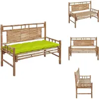 vidaXL Banc de jardin avec support 120 cm bambou - Bancs de jardin