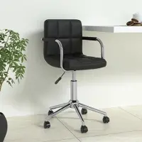 vidaXL Chaise de bureau pivotante noir similicuir - Chaise de bureau - Chaise - Chaises