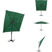 vidaXL Parasol avec mât en aluminium 4 couches vert 250x250 cm - Parasols & Protection solaire