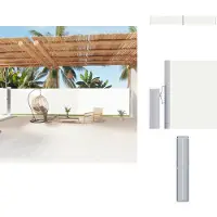 vidaXL Marquise latérale extensible Crème 180x1200 cm - Parasols & Protection solaire