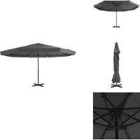 vidaXL Parasol avec mât en aluminium 500 cm Anthracite - Parasols & Protection solaire