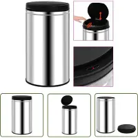 The Living Store Poubelle automatique à capteur 60 L inox