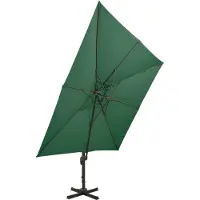 vidaXL Parasol à pied croisé avec système d'aération 300 x 300 cm Vert - Parasols et protections solaires
