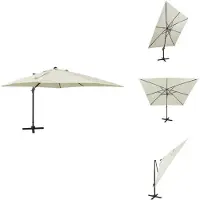 vidaXL Parapluie avec mât et LED sable 300 cm - Parasols & Protection solaire