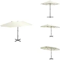 vidaXL Parasol avec mât en aluminium 460 x 270 cm Sable - Parasols & Protection solaire