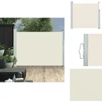 vidaXL Marquise latérale extensible 100×500 cm Crème - Parasols & Protection solaire