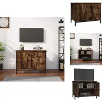 vidaXL Armoire TV avec portes chêne fumé 60x35x45 cm Bois composite - Meuble TV