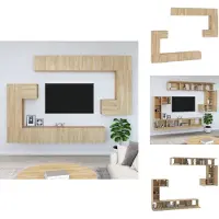 vidaXL Armoire TV murale Chêne Sonoma Matériau dérivé du bois - Meuble TV