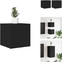 vidaXL Armoires murales TV 2 pcs. noir 30,5x30x30 cm - Meubles TV
