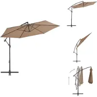 vidaXL Parapluie avec mât en aluminium 300 cm Taupe - Parasols & Protection solaire