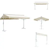 vidaXL Store autoportant 600 x 300 cm, couleur crème - Parasols et protections solaires