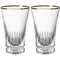 Villeroy & Boch Verre à long drink, set de 2 pièces Grand Royal Gold, Verres, Transparent, Or