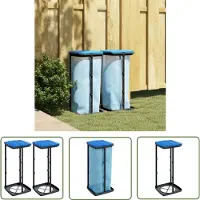 The Living Store Support pour sacs poubelle 2 pcs. noir et bleu 60 L PP