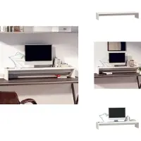vidaXL Support d'écran Blanc 100x27x15 cm Pin massif - Meuble TV