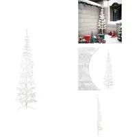 vidaXL Semi-sapin de Noël artificiel avec support Svelte blanc 210 cm - Sapins de Noël