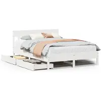 vidaXL Lit en pin massif sans matelas blanc 150x200 cm