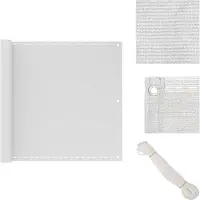 vidaXL Paravent de balcon Blanc 90x500 cm HDPE - Parasols et ombrelles