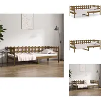 vidaXL Lit de jour Marron Miel 90x200 cm Pin massif - Lits et Sommiers