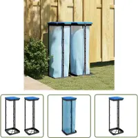 The Living Store Support pour sacs poubelle 2 pcs. noir et bleu 120 L PP