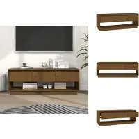 vidaXL Armoire TV brun miel 110,5x34x40 cm Pin massif - Meuble TV