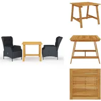 vidaXL Ensemble de jardin 3 pièces gris foncé - Ensemble de meubles de jardin