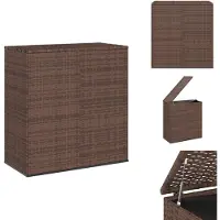 vidaXL Coffre à coussins de jardin PE Rattan 100x49x103,5 cm Brun - Coffres de jardin