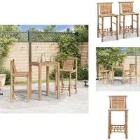 vidaXL Tabouret de bar en bambou 2 pcs - Tabouret de bar