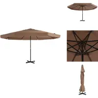 vidaXL Parasol avec mât en aluminium 500 cm Taupe - Parasols & ombrelles