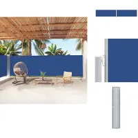 vidaXL Marquise latérale extensible Bleu 180x1000 cm - Parasols & Protection solaire