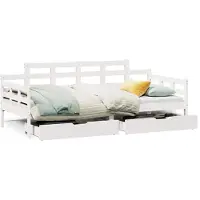vidaXL Lit de jour avec tiroirs blanc 80x200 cm pin