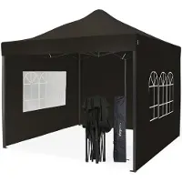 LifeGoods Chapiteau de jardin - 3x6 m - Pliable - Etanche - Parois - Sac de transport à roulettes - Anthracite