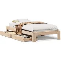 vidaXL Lit en bois massif sans matelas 120x190 cm pin