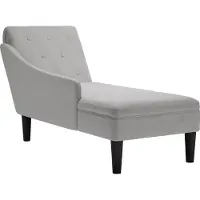 vidaXL Chaise longue avec coussin et accoudoir droit Gris nuage Tissu