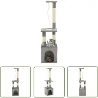 The Living Store Arbre à chat avec griffoirs en sisal 109 cm Gris