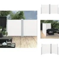 vidaXL Marquise latérale extensible double 170 x 600 cm Crème - Parasols & Protection solaire
