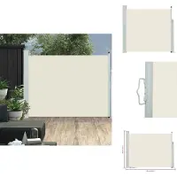 vidaXL Marquise latérale extensible 140×500 cm Crème - Parasols & Protection solaire