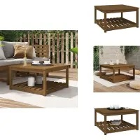 vidaXL Table de jardin marron miel 82,5x82,5x45 cm Pin massif - Tables de jardin