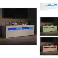 vidaXL Armoire TV avec lampes LED Blanc 120x35x40 cm - Meuble TV