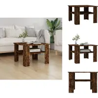 vidaXL Table basse chêne fumé 60x60x42 cm Bois composite - Tables basses