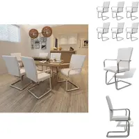 vidaXL Chaise cantilever 6 pcs. Blanc Similicuir - Chaise de salle à manger