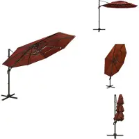 vidaXL Parasol avec mât en aluminium 4 couches rouge terracotta 3x3 m - Parasols & Protection solaire