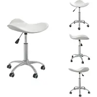 vidaXL Chaise de salle à manger Pivotante Blanc Similicuir - Chaise de salle à manger